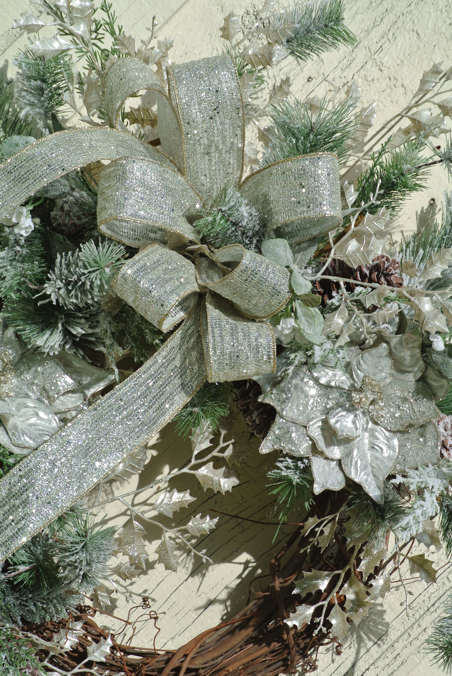 Shimmering Silver Christmas Wreath