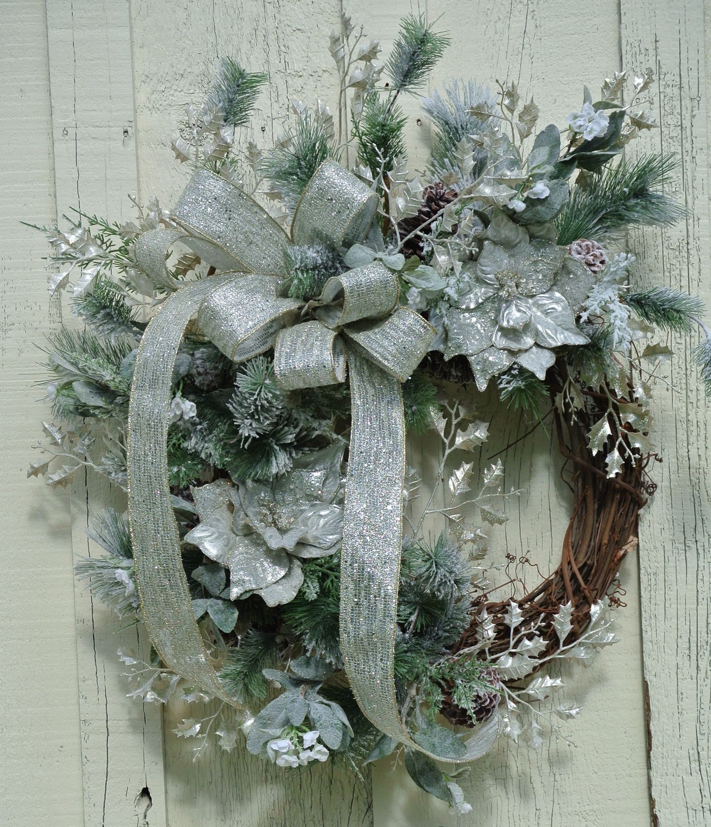 Shimmering Silver Christmas Wreath