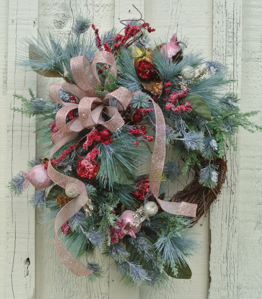 Pink Frosted Christmas Wreath (Copy)